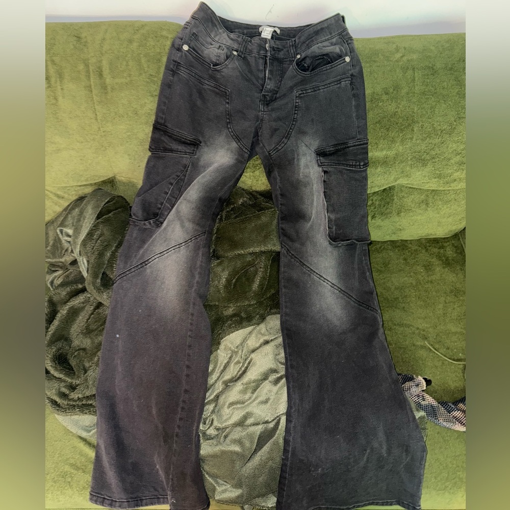 Black Cargo Jeans